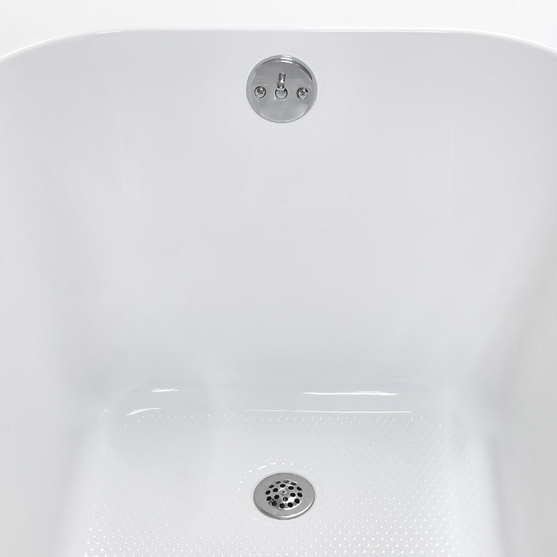 72" x 36" Acrylic Soaking Drop-In Bathtub, Drain Included, Polished Chrome