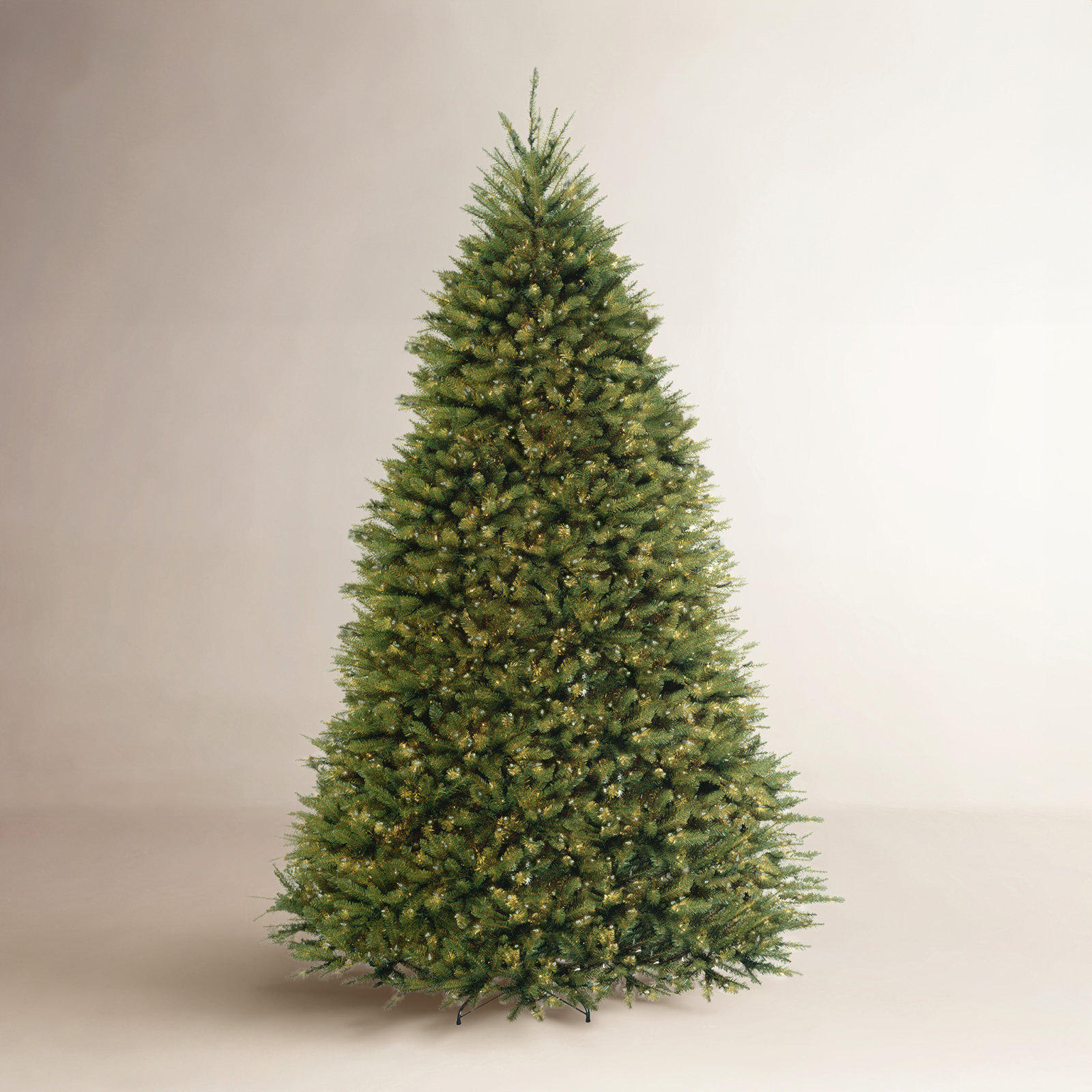 Dunhill Fir Flocked 9' Pre-Lit Fir Christmas Tree, 9', Clear/White Lights