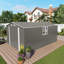 Remise de rangement extérieure en métal de 10 pi x 14 pi, abri de jardin durable avec trois portes verrouillables et une fenêtre transparente pour la cour, le patio, le jardin, l'abri toutes saisons pour les vélos, les outils de jardinage, les tondeuses à gazon-123924560