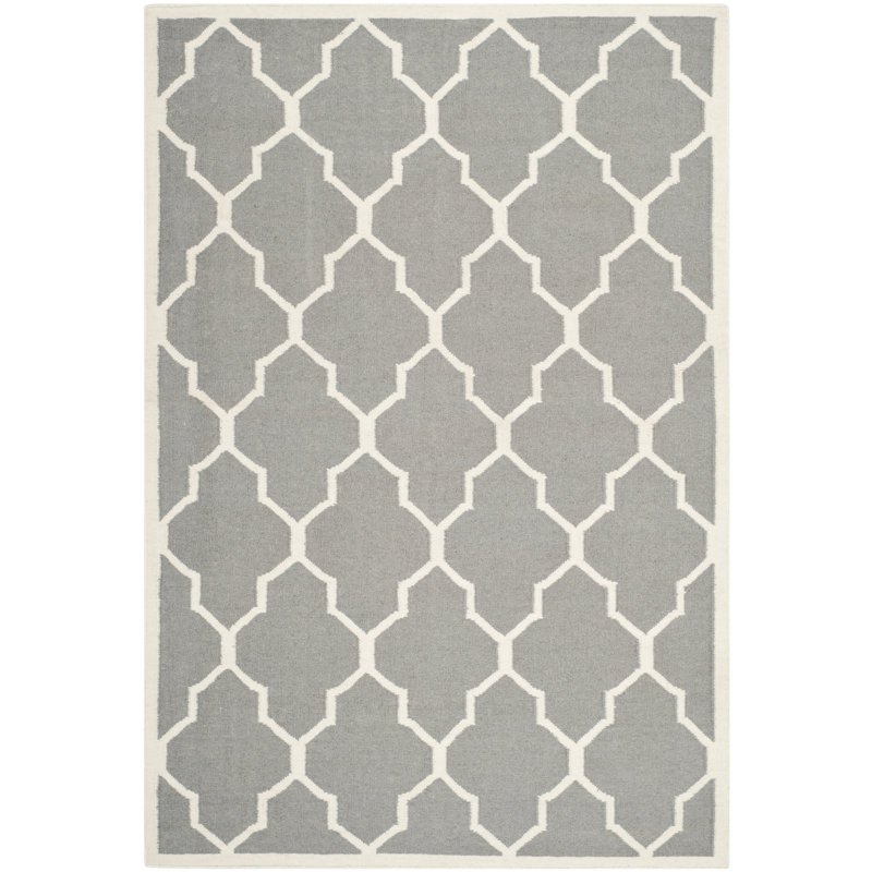 Hiroko Geometric Wool Hand Woven Area Rug, Rectangle 122 x 183 cm