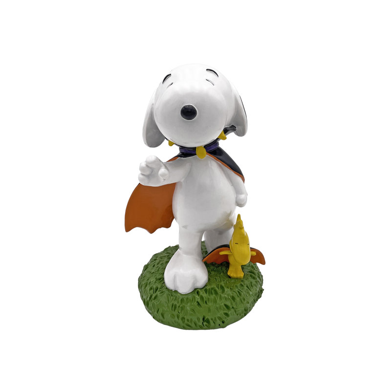 Statue de jardin Peanuts Snoopy & Woodstock habillée pour Halloween