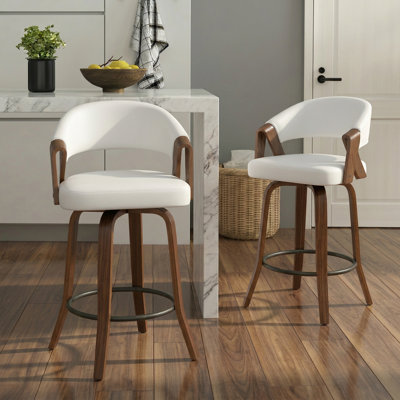 Ayala Faux Leather Upholstered Swivel Counter Stool