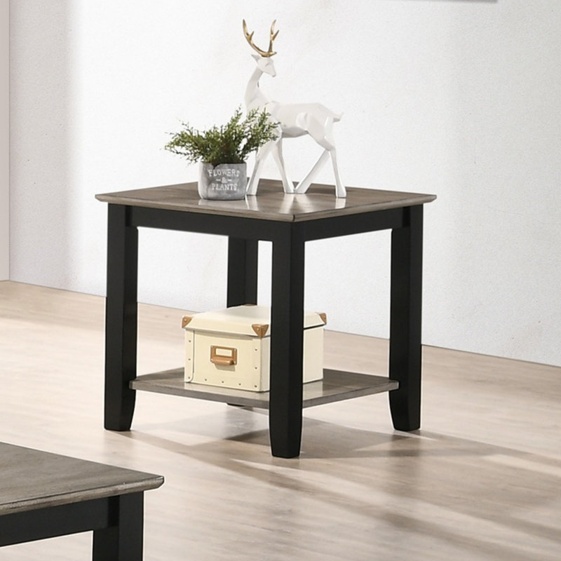 Table de bout simple en bois d'hévéa