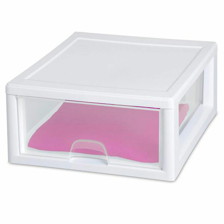 Sterilite 18 Gallon Tote Box Plastic, Blush Pink, Set of 8