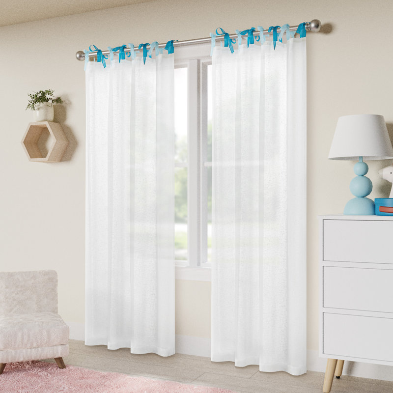 Paire de rideaux Voile Muti, L 52 po x L 96 po, Bleu