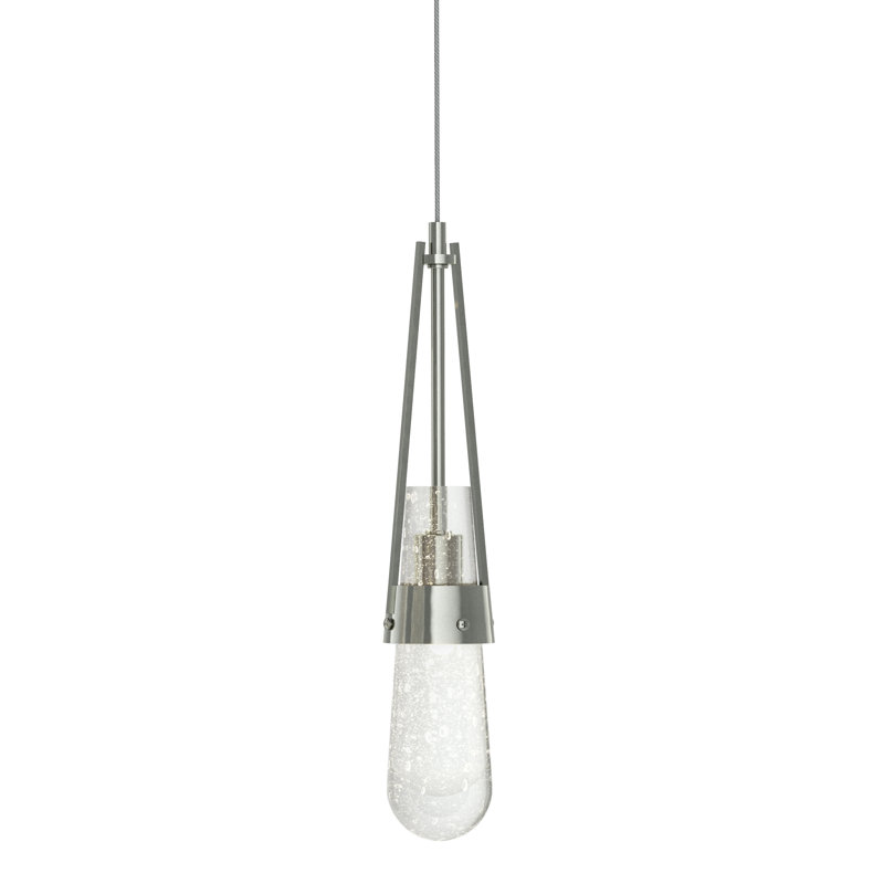 Link 1 - Light Single Teardrop Pendant, Sterling, Clear Bubble