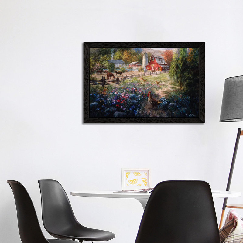 Grazing The Fertile Farmland by Nicky Boehme - Floater Frame Painting on Canvas, Black, 152.5 cm H x 101.5 cm W