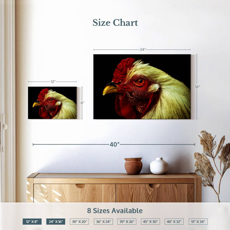Brampt Chicken Head, 16" H x 24" W