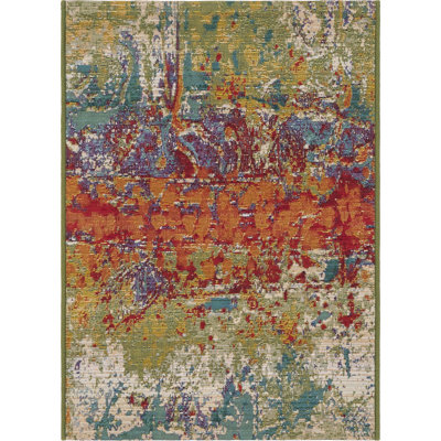 Trona Washable Abstract Indoor / Outdoor Rug