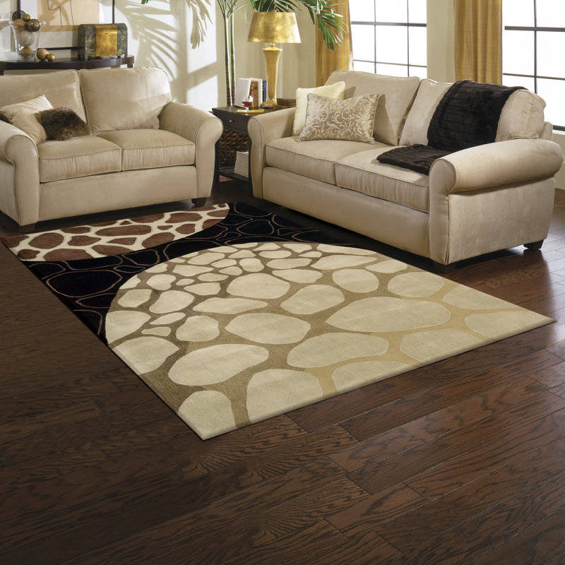 Ahlayah Wool Abstract Indoor Rug, Rectangle 5' x 8'