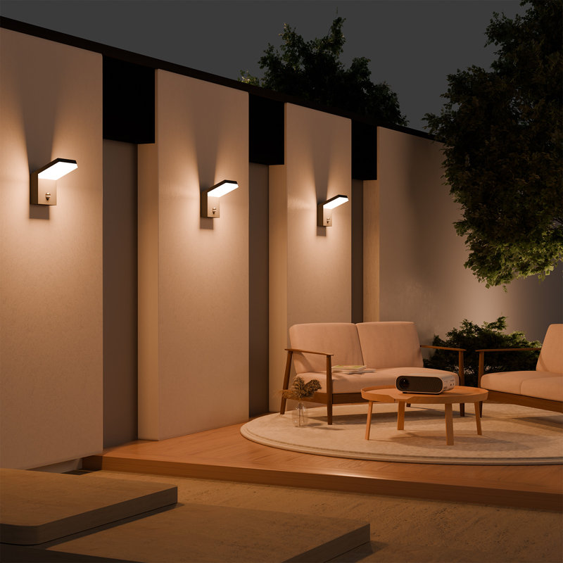 Wall Light Outdoor LED Wall Mount Lamp Wall Sconce with Motion Sensor Lantern Fixture, Dark Gray