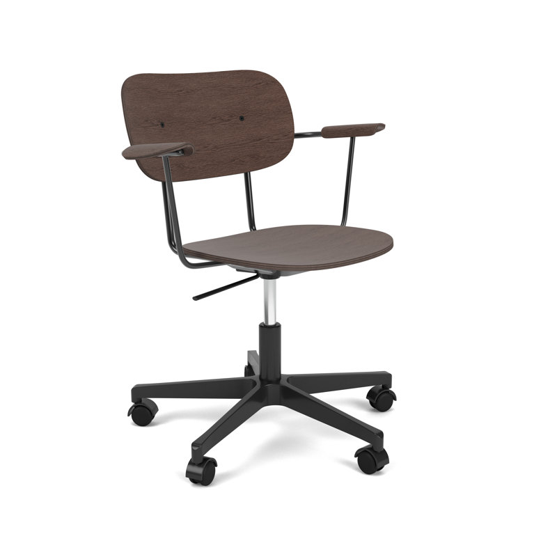 Co Swivel Task Chair, Dark Stained Oak/Black