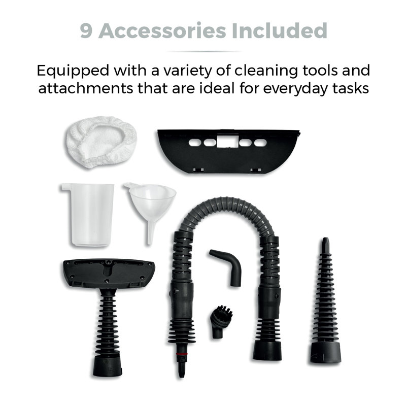Tower Handheld Steam Cleaner with 9 Accessories, Platinum
