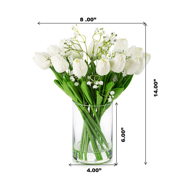 Arrangement floral tulipes dans un vase, Blanc