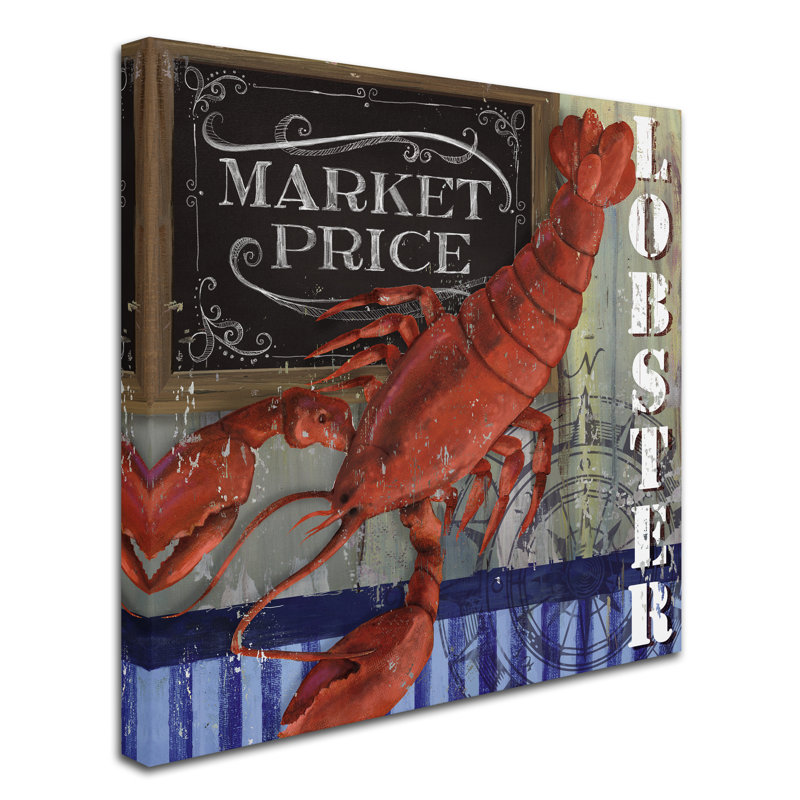 « homard », reproduction d’impression sur toile tendue, H 35 po x l 35 po
