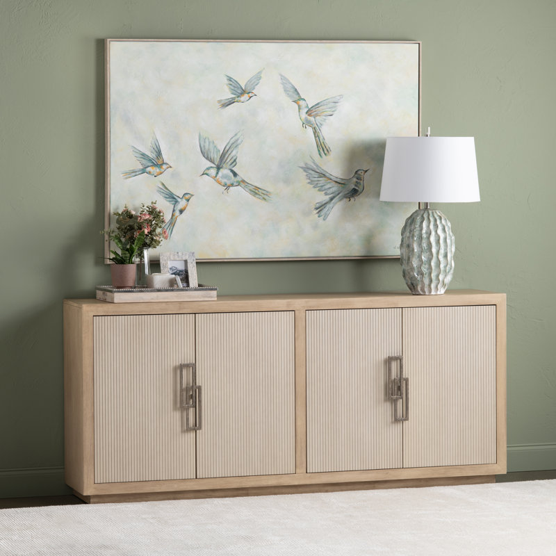 Avalon 80" Tan & Cream 4-Door Media Credenza_Sideboard