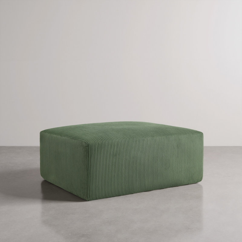40.12cm Wide Rectangle Solid Colour Ottoman, Green