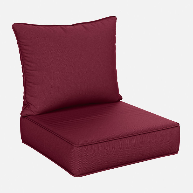 Wynee 24"W X 24"D Outdoor Cushions 6.5'' Deep Seating Cushion Set Indoor and Outdoor Seat / Back Cushion, Only Cushions