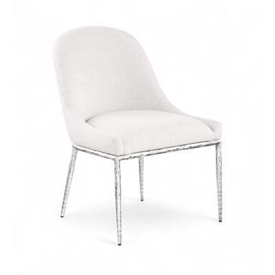 Ferro Hessle Linen Textured Performance Fabric Upholstered Dining Side Chair