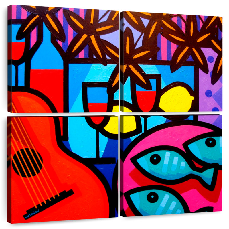 Yarlin Still Life With Guitar, 38" H x 38" W