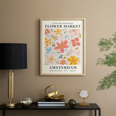 Vintage Floral Print CXXIX Framed Print - Solid Wood