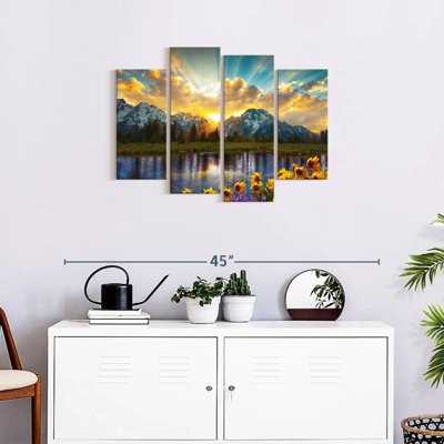 Grand Teton Grand Teton, impression sur toile 4 pièces