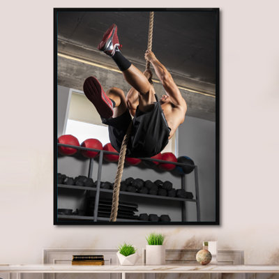 Haltérophile, portrait d'homme sur toile