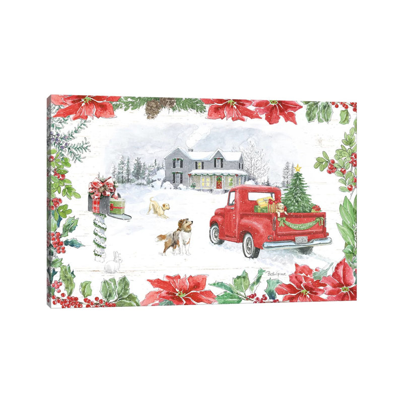 Farmhouse Holidays II by Beth Grove - Wrapped Canvas Print, 20.32 cm H x 30.48 cm W