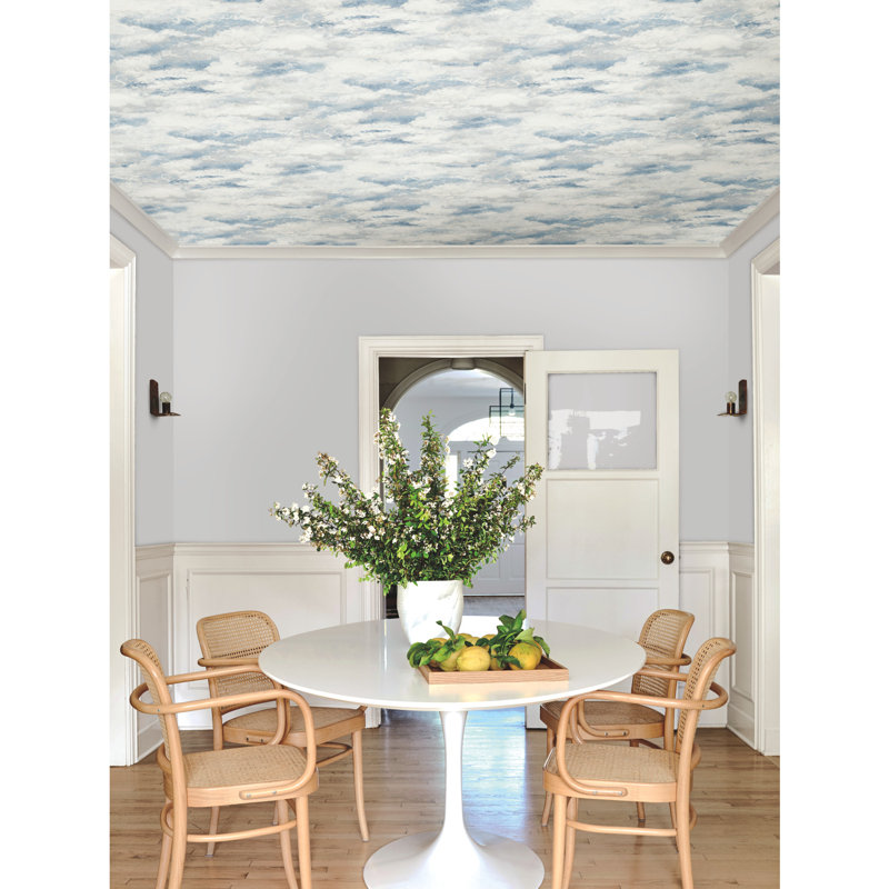 Rouleau de papier peint lisse L 27 po x l 27 po Plein Air, Bleu