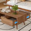 39'' Coffee Table, Mid Century Modern Coffee Table with Drawer & Shelf,-465139558