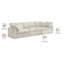 Canapé modulaire confortable en velours à accoudoirs carrés avec coussins réversibles de 119 po-2091099787