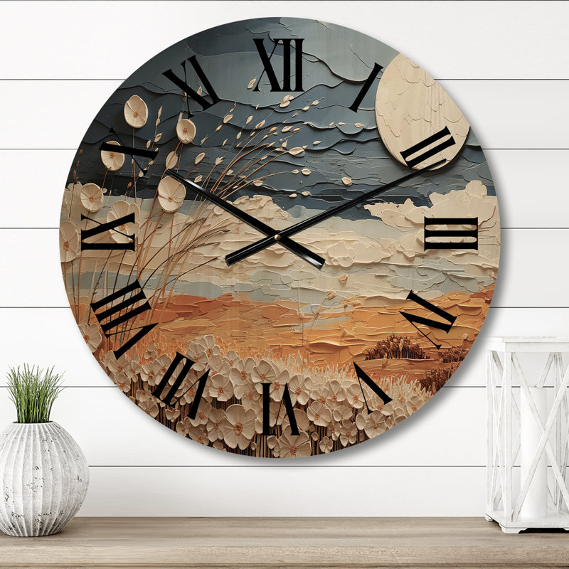Horloge murale en bois massif Veloudo, Petit