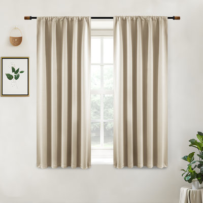 Solid Color Modern Blackout Thermal Curtain Panel Rod Pocket 2 Panels