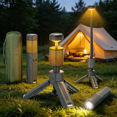 Camping Lantern 10500Mah Battery, Collapsible LED Work Light With Stand, Dimmable & Color Adjustable,  For Outdoor Garage Hiking Power Outage