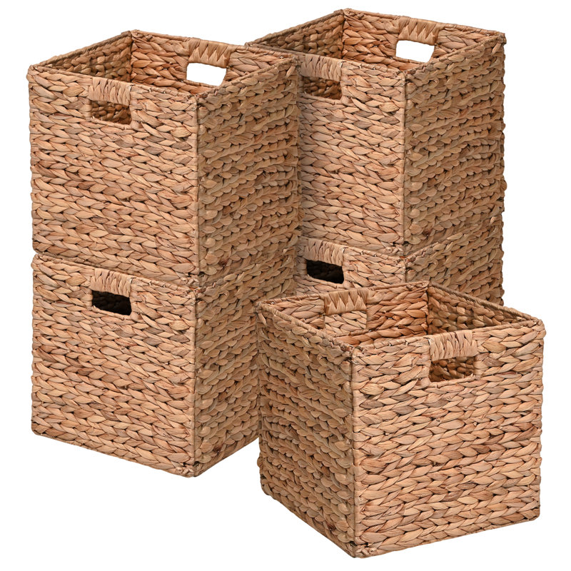 Paniers de rangement Burtrum Classic Farmhouse, H 12,6 po x l 12,6 po x P 12,6 po, Naturel
