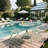 Ceramic Top Outdoor Bistro Set for 2 Persons, Small Patio Balcony Garden Dining Table and Chairs Set-1206990346