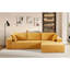 Canapé modulaire convertible, confortable à 4 places en velours côtelé doux jaune gingembre, canapé-lit avec rembourrage en mousse complète, pour des espaces de vie flexibles, orienté vers la droite, aucune zone de canapé en velours côtelé ne nécessitant d'assemblage,-54941314-54941313