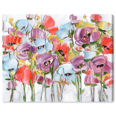 Abeilles et fleurs, toile abstraite colorée, art abstrait par Art Remedy