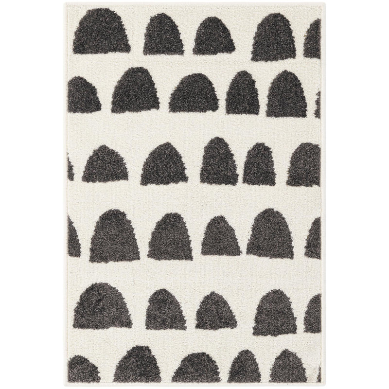  Tapis pour enfant Hillow Whimsy, Gris / Blanc, Rectangle 5 pi 1 po x 8 pi