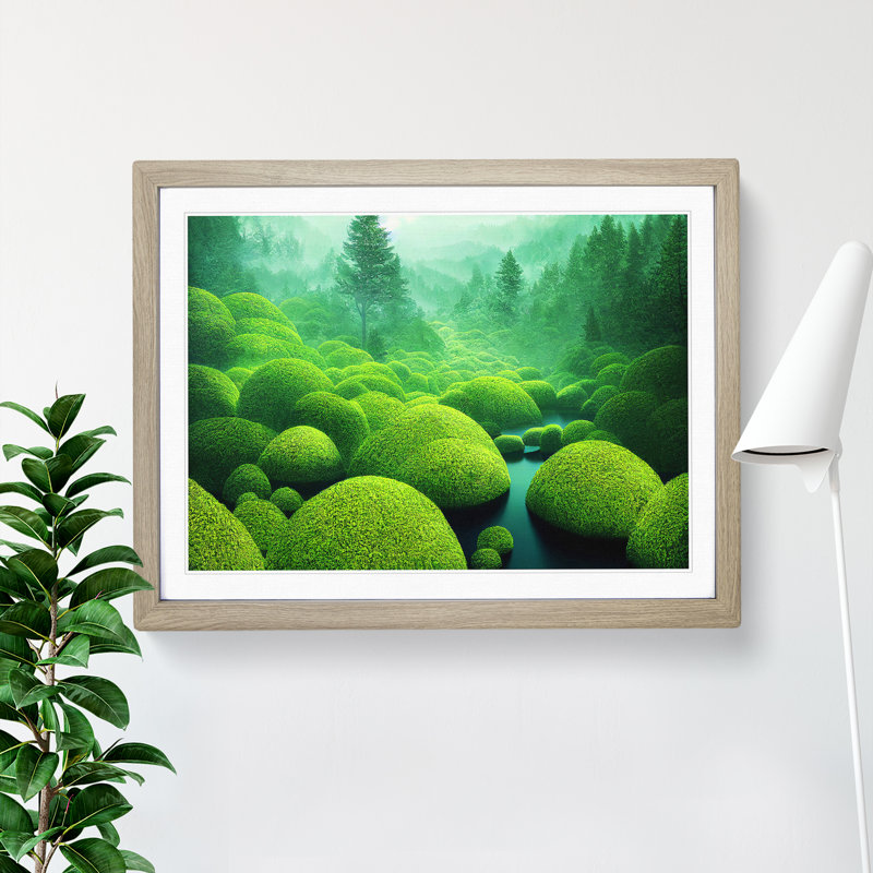 Euphoric Forest - Framed Print, 46cm H x 64cm W x 2cm D, Oak