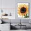 Big Sunflower Framed Canvas - Illustrative Flower Home Decor
