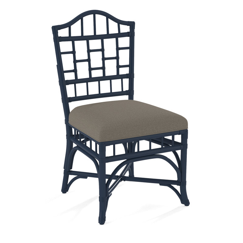 Chippendale Side Dining Chair, Navy, Gray Sugar Performance; 0863-84