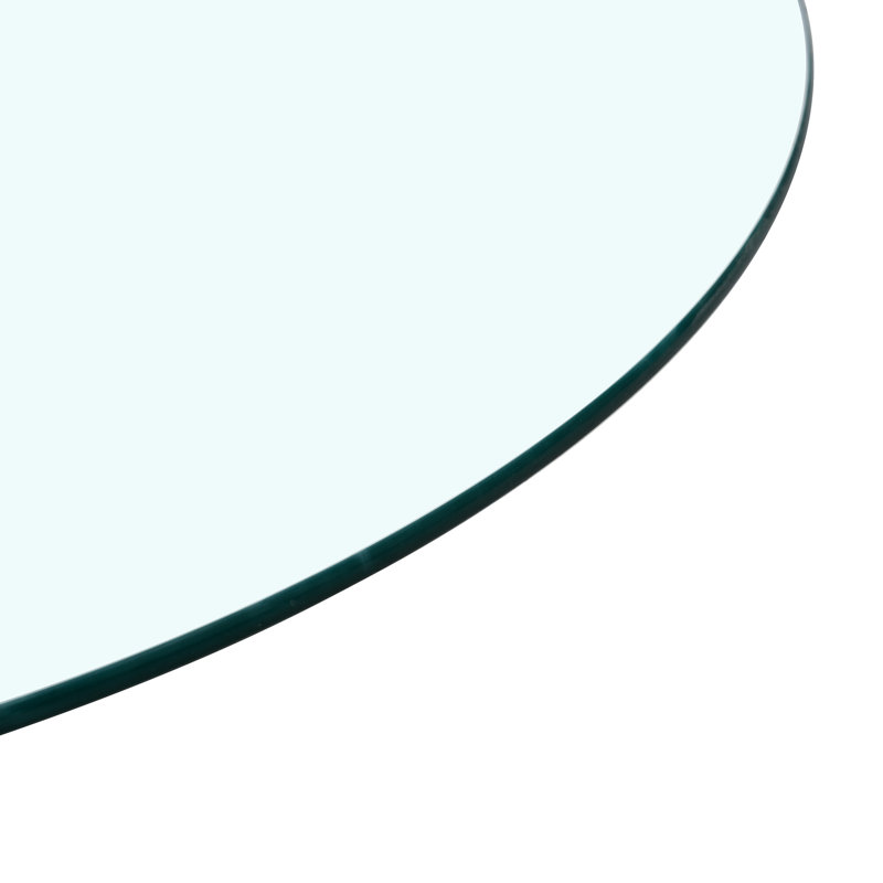 Plateau de table en verre rond de 39,3 pouces, trempé 3/8, structure à haute résistance, supporte facilement les charges lourdes,