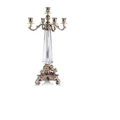 Candélabre en cristal de Bohême de Roro, cadeau de mariage, émaillé et jeweled
