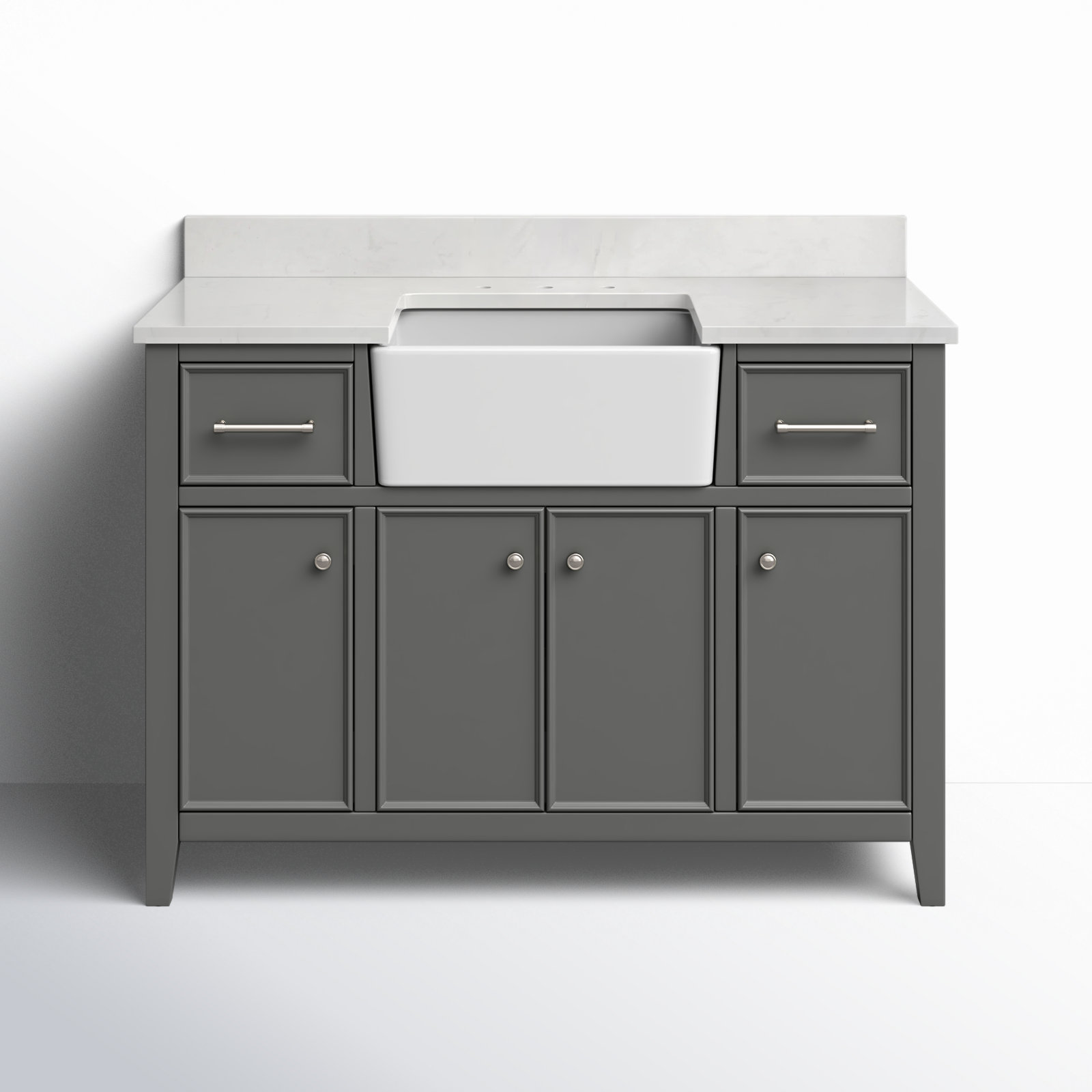 Aisa 48" Single Bathroom Vanity, Gray/Brushed Nickel