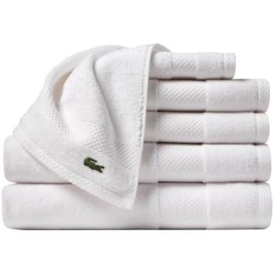Ensemble de serviettes en coton 6 pièces Heritage Supima, 2 serviettes de bain, 2 serviettes à main, 2 débarbouillettes, blanc - très absorbant et à séchage rapide, essentiel pour la salle de bain, lavable à la machine