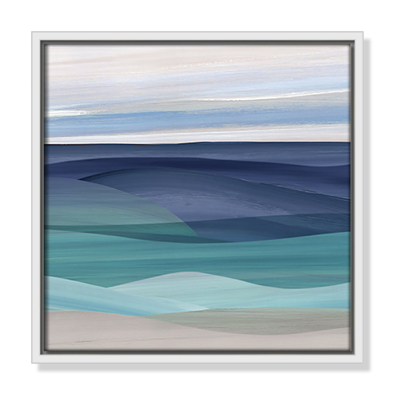 «Blue Valley Print» par Carol Robinson, H 13,5 po x l 13,5 po x P 2 po, Blanc