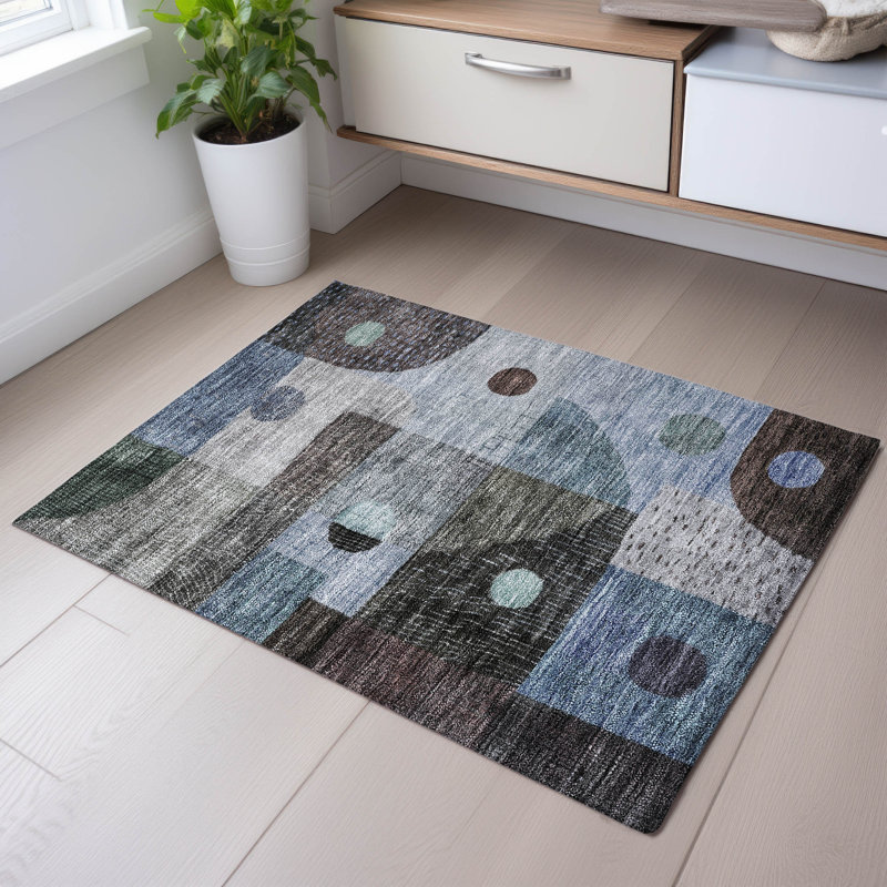 Premium Machine Washable Dilorenzo AMF1117 Geometric Rug, Rectangle 1'8" x 2'6"