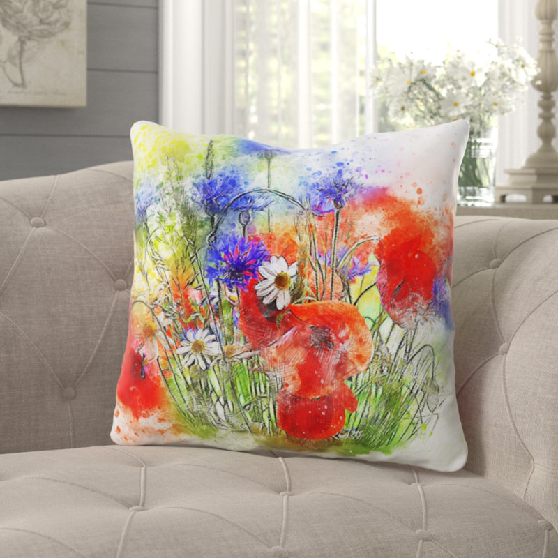 Outdoor Reversible Throw Pillow, Microsuede, Indoor