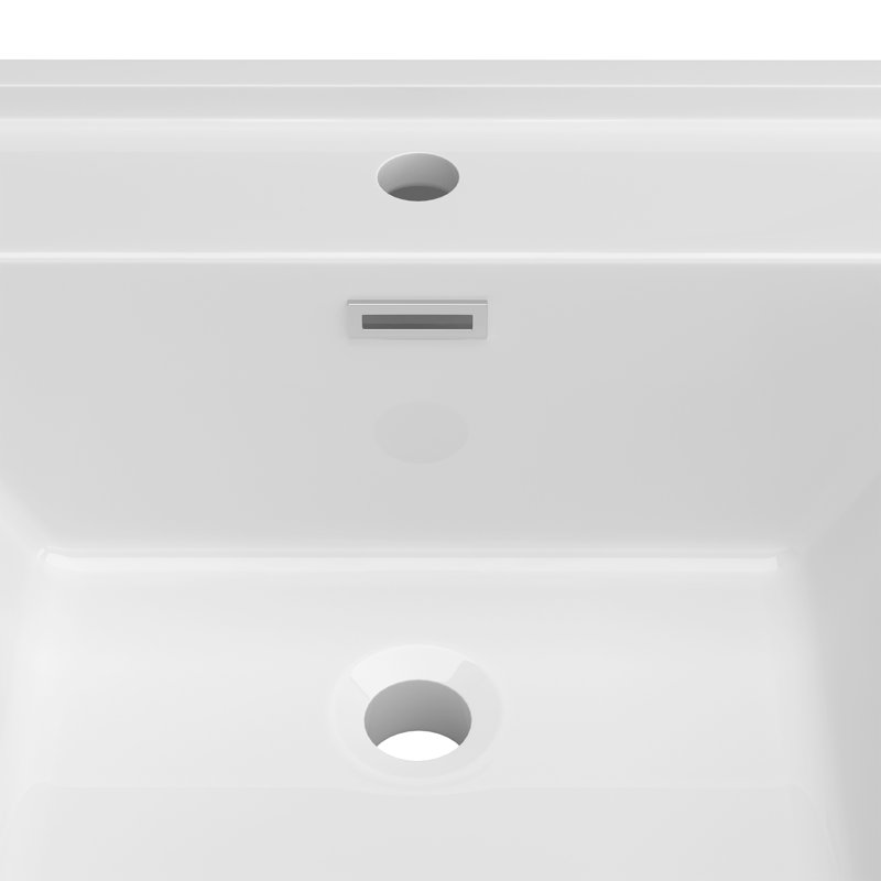 48" Solid Surface Single Bathroom Vanity Top In White With Sink